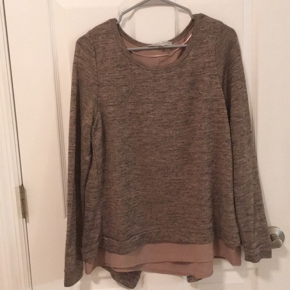 Larry Levine Long Sleeve Lined Blouse Top